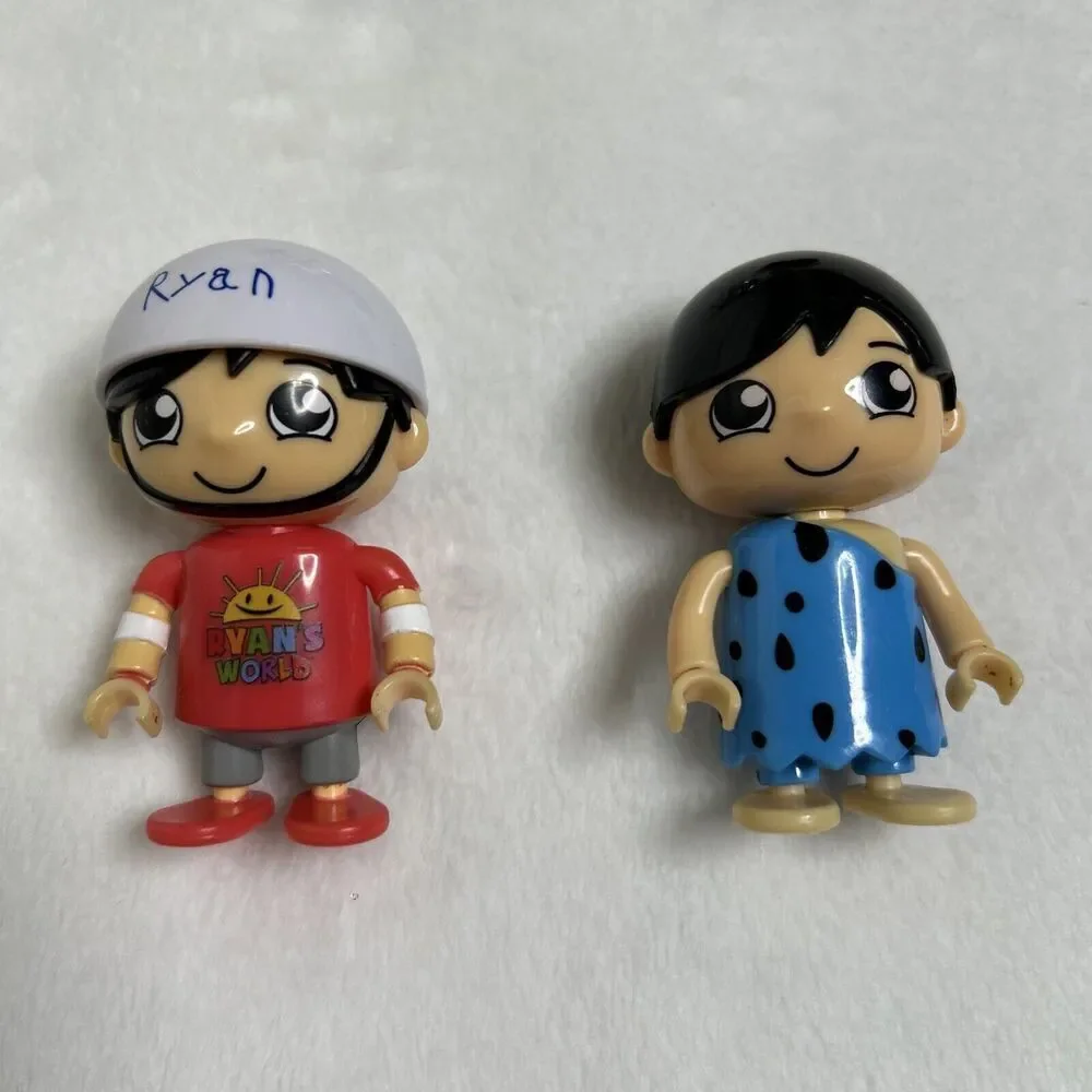 Ryan’s World Figure Lot 4 Figures 3–3.5” Sherlock Knight Caveman Bicycle